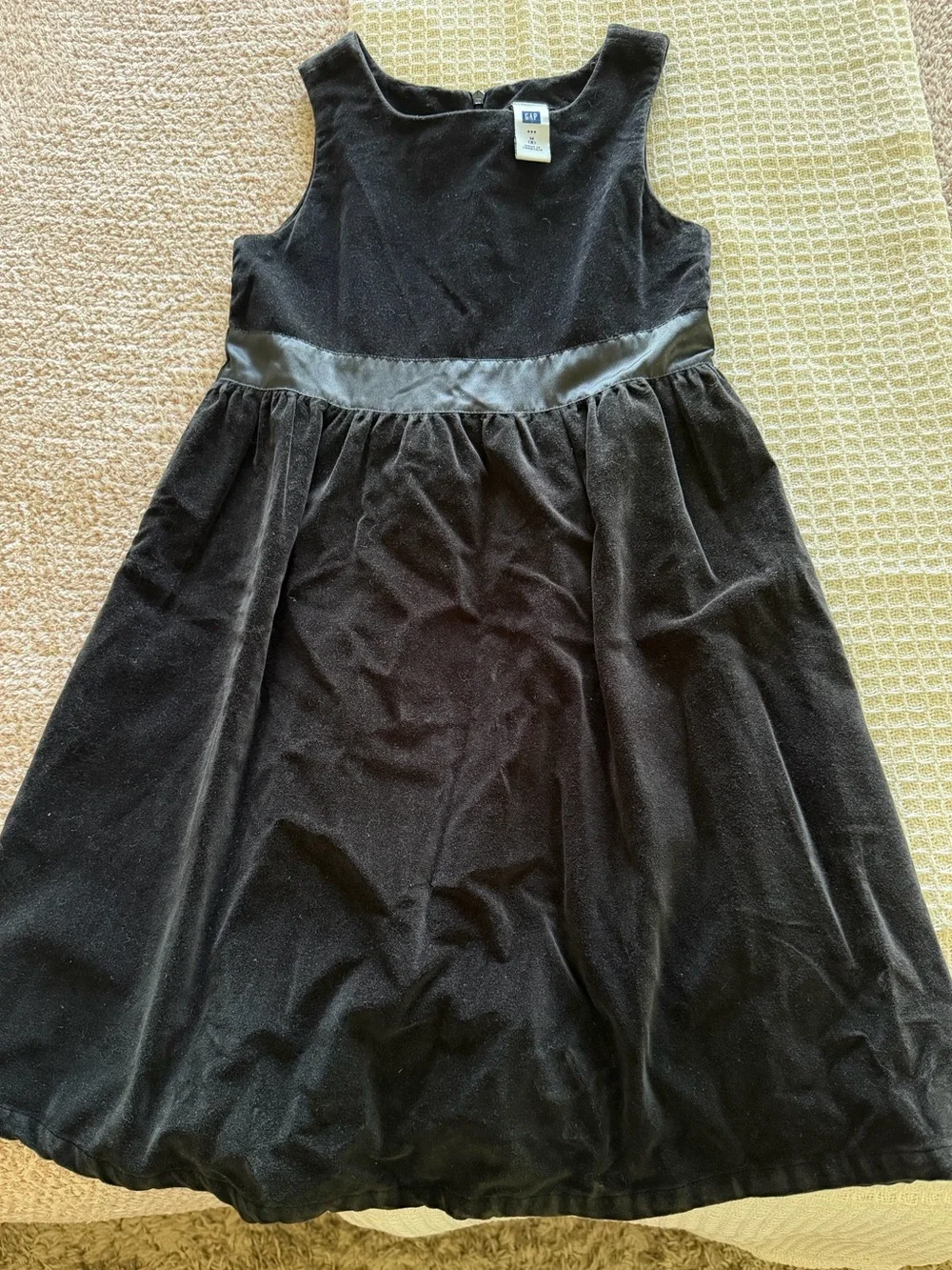 Girls fancy Black Velvet Dress with Satin Waistband